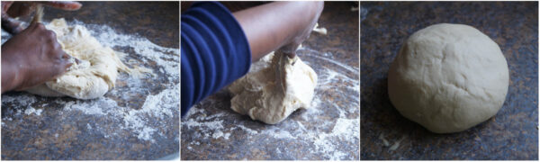 process of how to knead dough