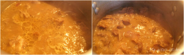  collage of assorted meat pepper soup still in a pot.
