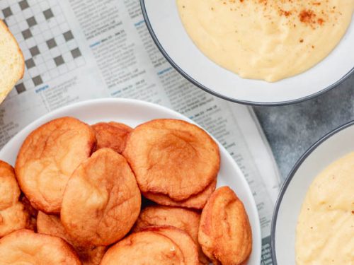 akara in a plate placed on old news paper