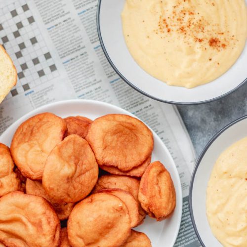 akara in a plate placed on old news paper