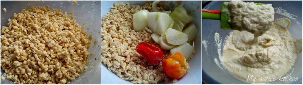 peeled beans and peppers