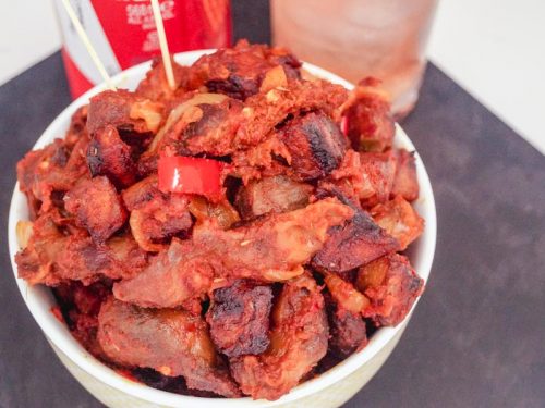 dodo gizzard in a bowl and a glass of shandy