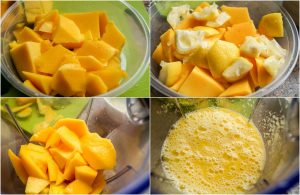 process shot of making mango lemonade