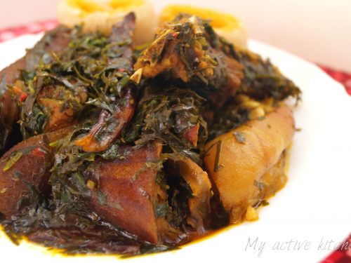 afang soup in a plate