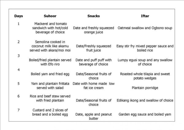 ramadan nigerian menu