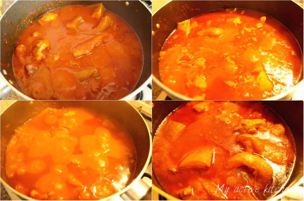 image collage of nigerian stew in a pot