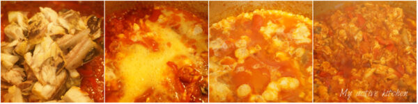 process shot of making egg stew 