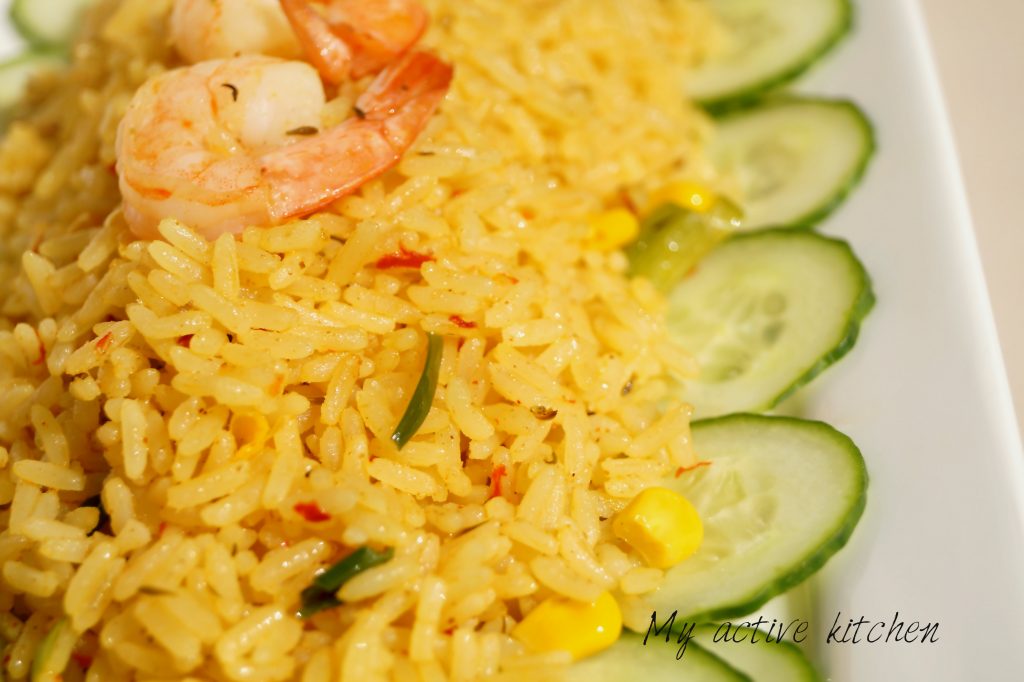 coconut rice with prawns