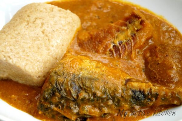 nigerian oatmeal swallow and soup.