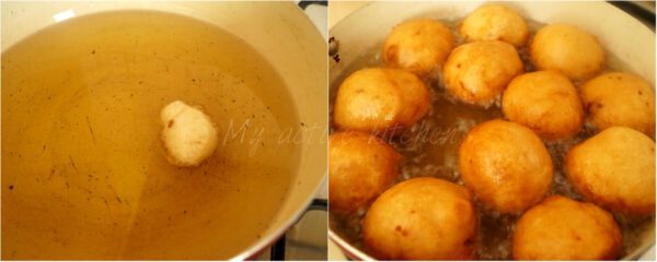 image of puff puff being fried in hot oil