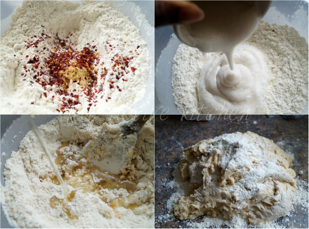 process shot of bread making