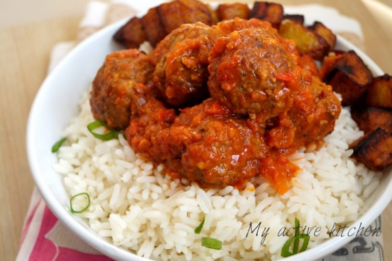 Nigerian Style Meatballs with Rice My Active Kitchen