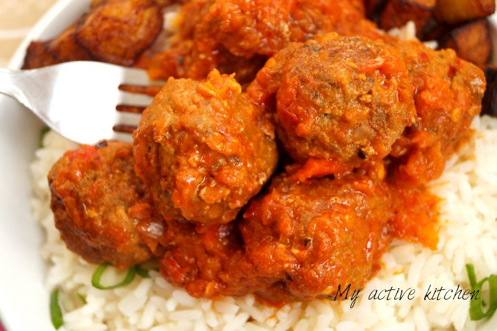 NigerianStyle meatballs with Rice My Active Kitchen