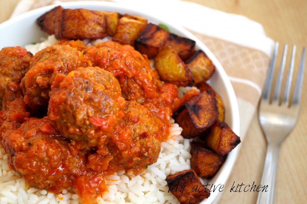NigerianStyle meatballs with Rice My Active Kitchen