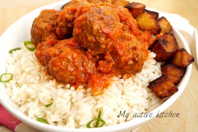 Nigerian Style Meatballs with Rice My Active Kitchen