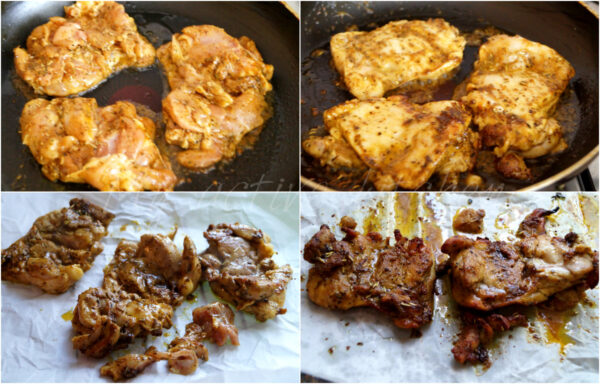 chicken shawarma cooking process.