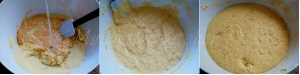 process shot of how to mix mosa ingredients