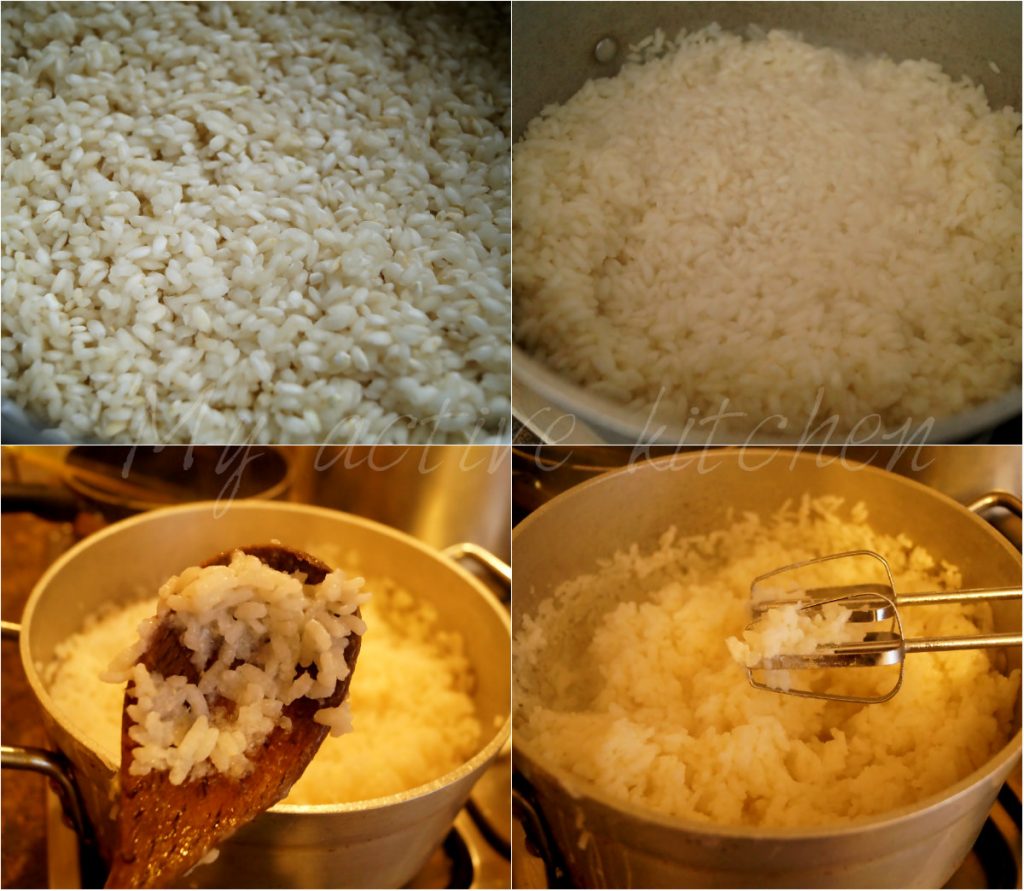 process shot of making tuwo shinkafa