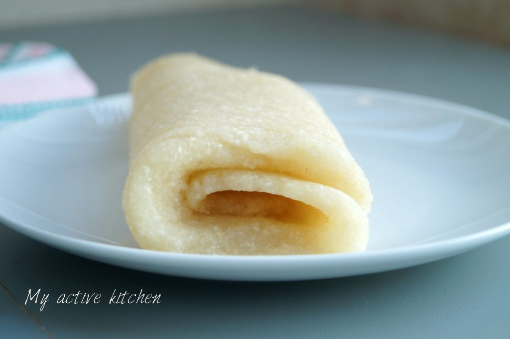 image of rolled eba on a plate