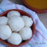 overhead shot of tuwo shinkafa made into balls