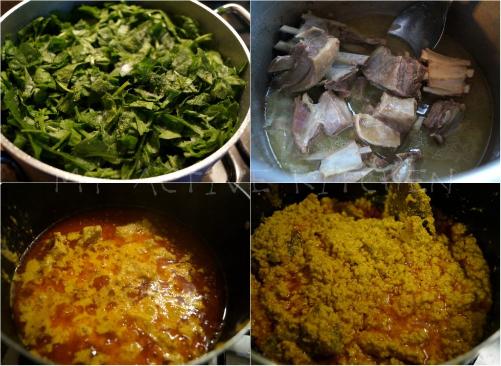 water leaf and goat meat