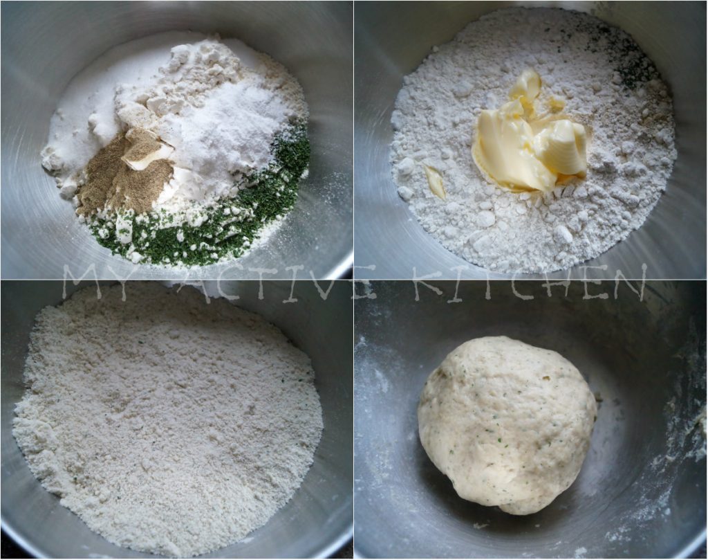 process shot of making dough