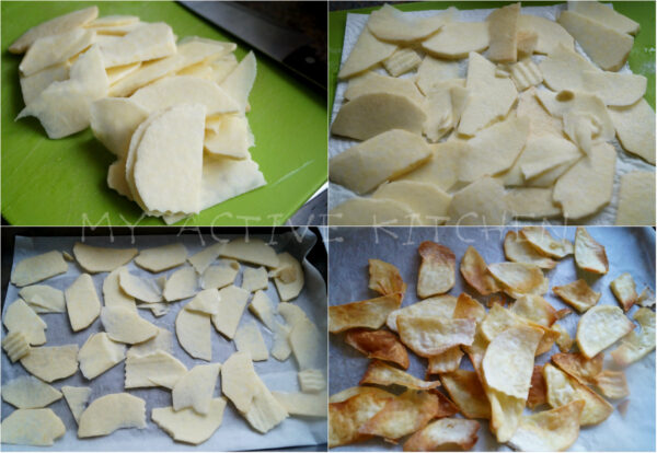 raw yam slices before and after it was baked