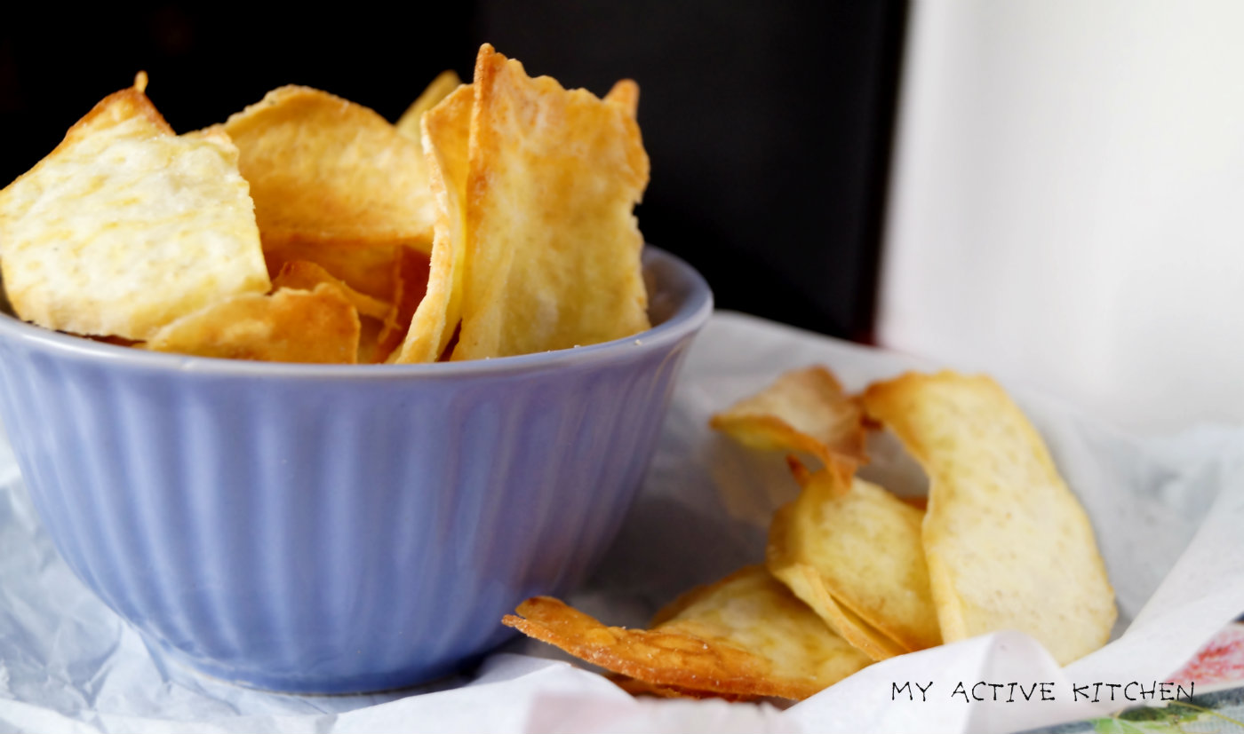 baked yam chips on parchment 