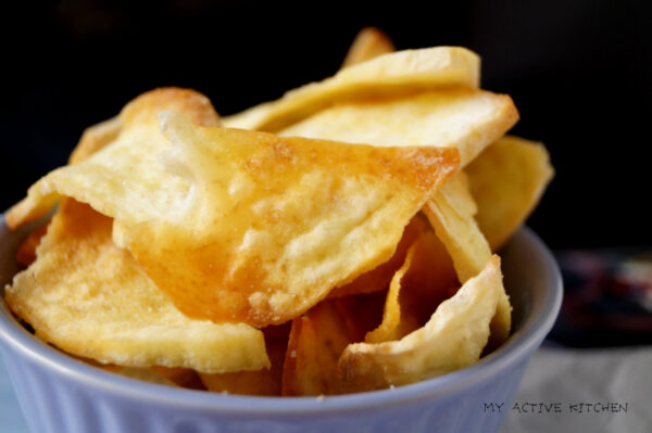 yam chips in a ramekin