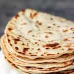 stack of homemade shawarma bread that can also double as pita bread.