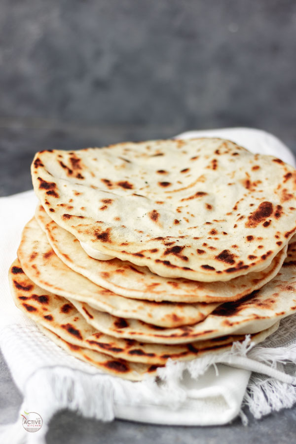 stack of homemade shawarma bread that can also double as pita bread.