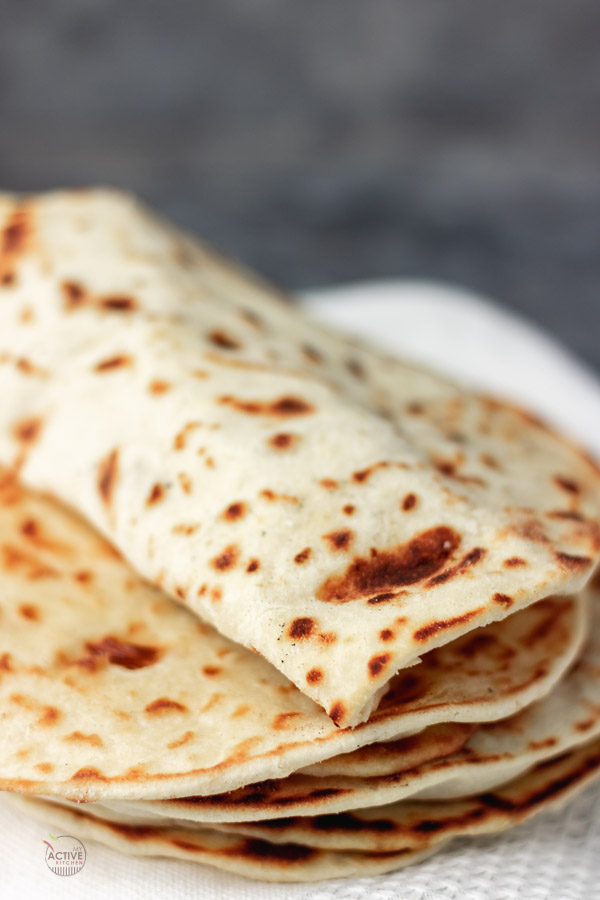 stack of homemade shawarma bread that can also double as pita bread.