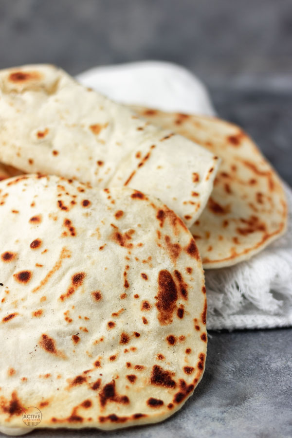 stack of homemade shawarma bread that can also double as pita bread.