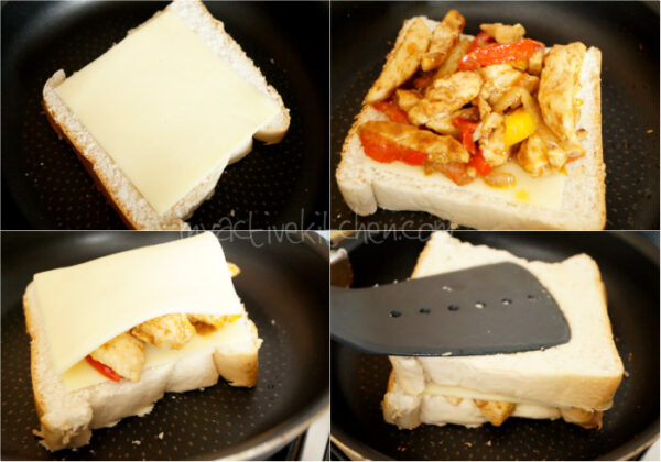 shot process of how to make cheese sandwich