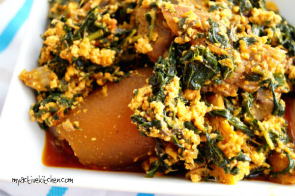 efo elegusi with ponmo