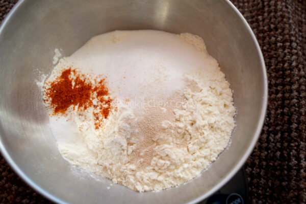 image of flour, yeast, salt and sugar in a bowl