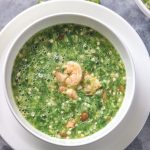 Yoruba style plain okra soup on a white plate