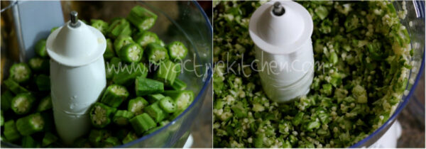 images showing how to blend okra in a food processor 