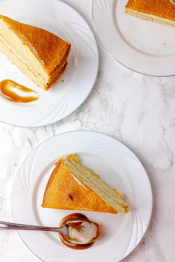 baked dessert with caramel