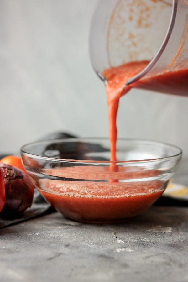 Nigerian pepper mix is a mixture of red bell pepper, tomatoes, scotch bonnet and onions. It is blended together till desired texture is achieved. it keeps for days in the fridge and can be stored in the freezer too