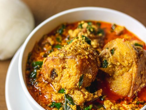 Egusi soup and pounded yam