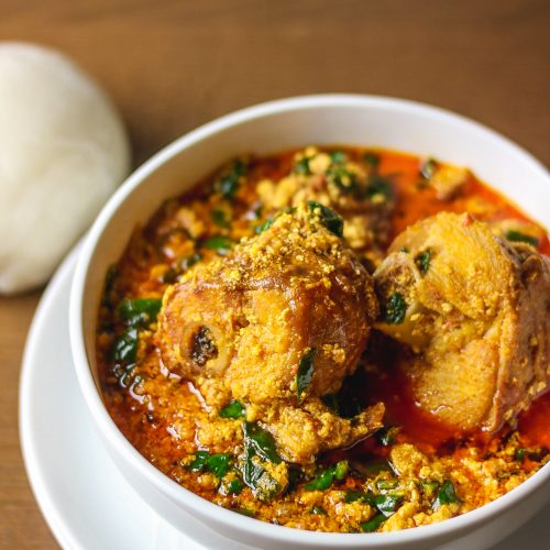 Egusi soup and pounded yam