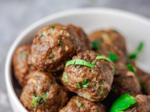 baked meatballs in a bowl