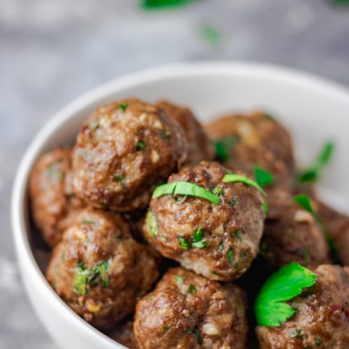 baked meatballs in a bowl