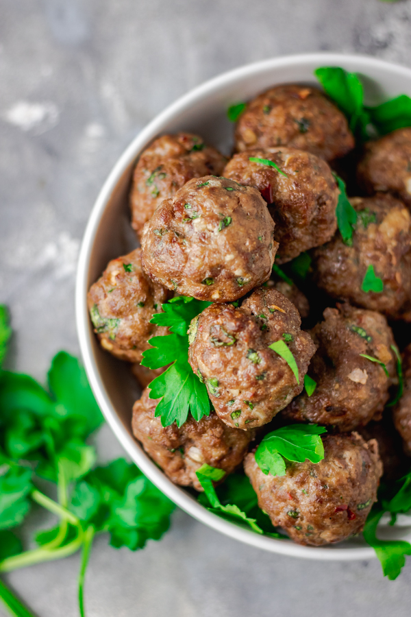 baked meatballs in a bowl