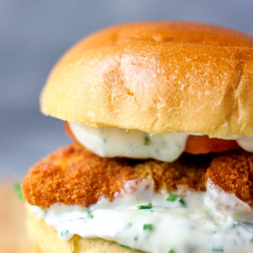 Crispy Fish Burger Recipe With Fried Chips My Active Kitchen