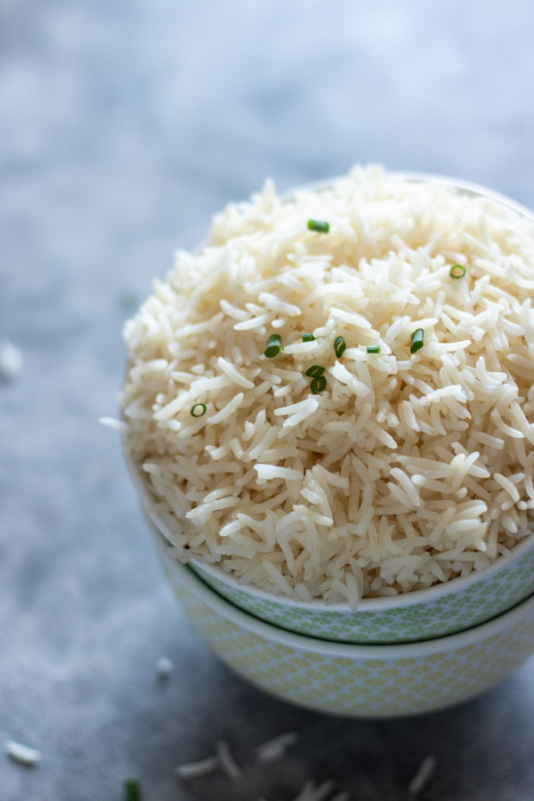 cooked perfect basmati rice in a bowl.
