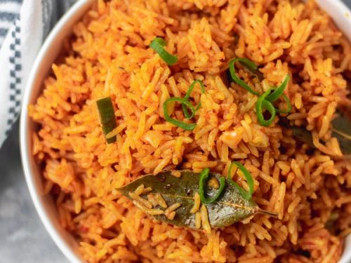 overhead shot jollof rice