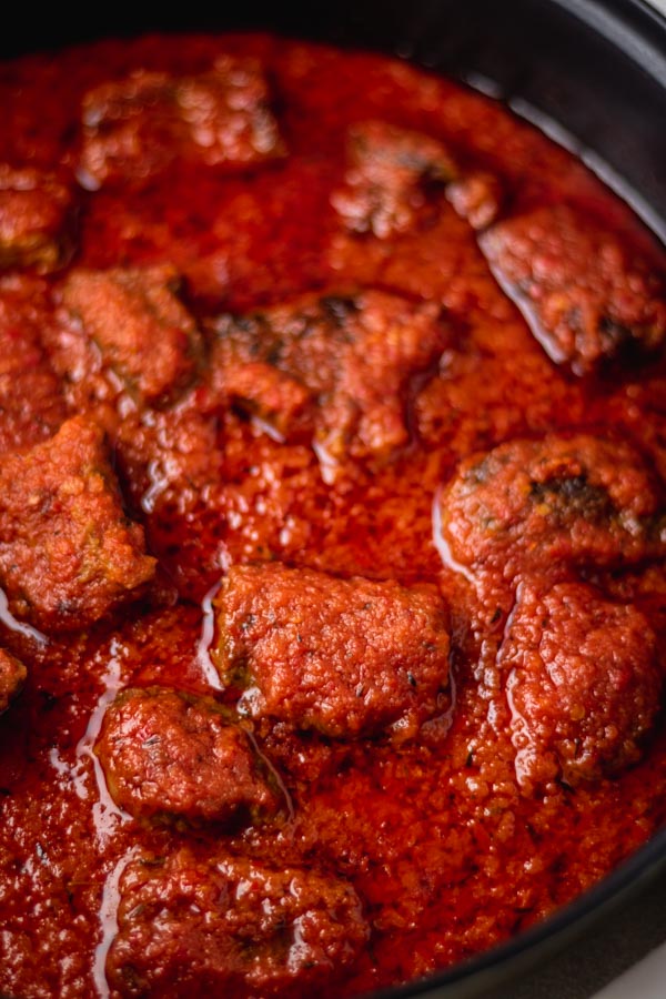 Nigerian tomato stew (african stew) in a pan