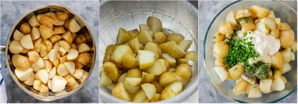 process shot of how to boil potatoes.